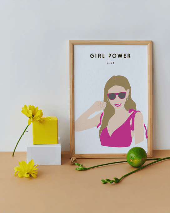 Affiche déco à télécharger - Femme Rose - Girl Power