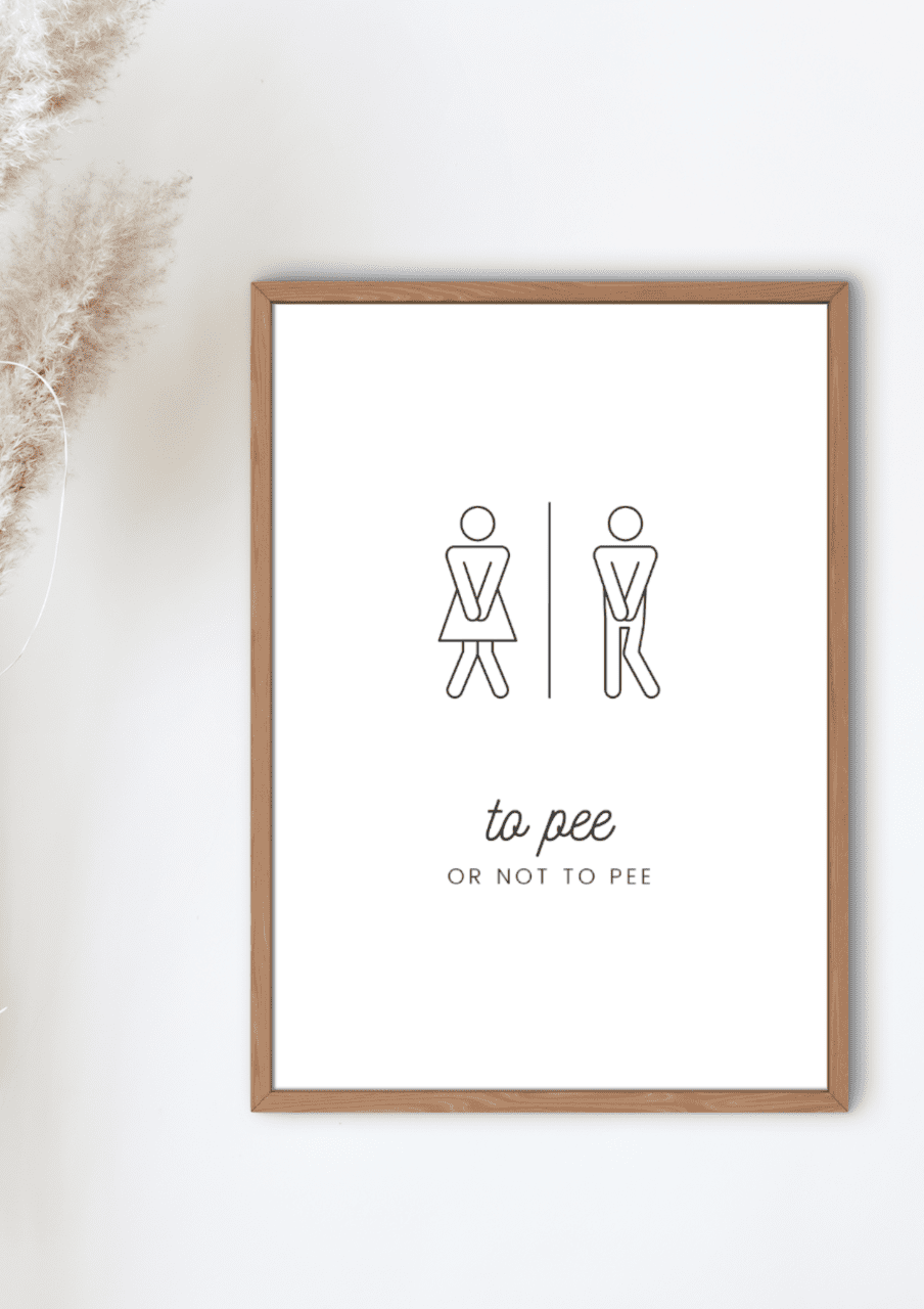 Affiche humour Toilettes - Poster à imprimer - To pee or not to pee
