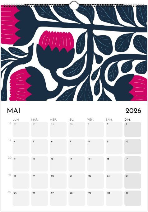 Calendrier 2026 - Fleurs
