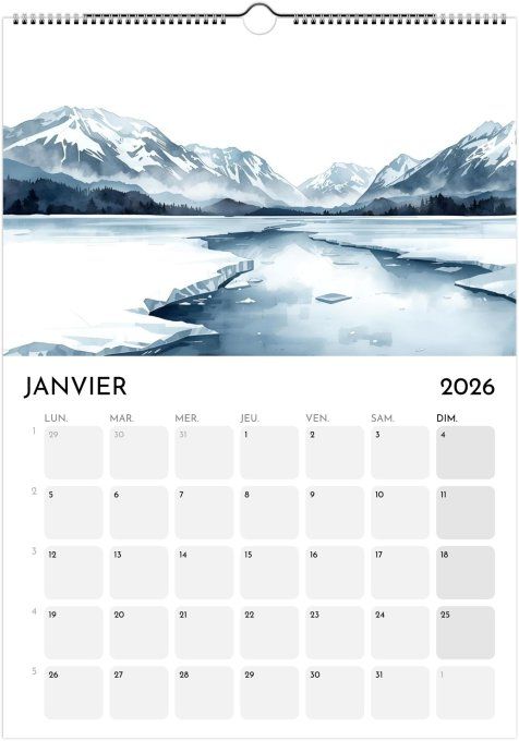 Calendrier 2026 - Évasion