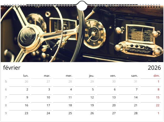 Calendrier 2026 -  Vintage