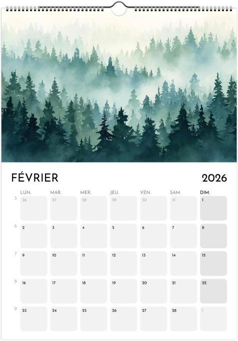 Calendrier 2026 - Évasion