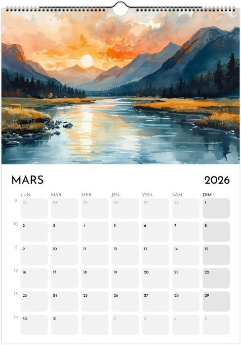 Calendrier 2026 - Évasion