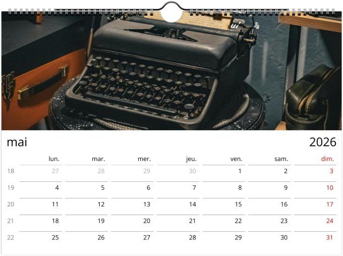 Calendrier 2026 -  Vintage