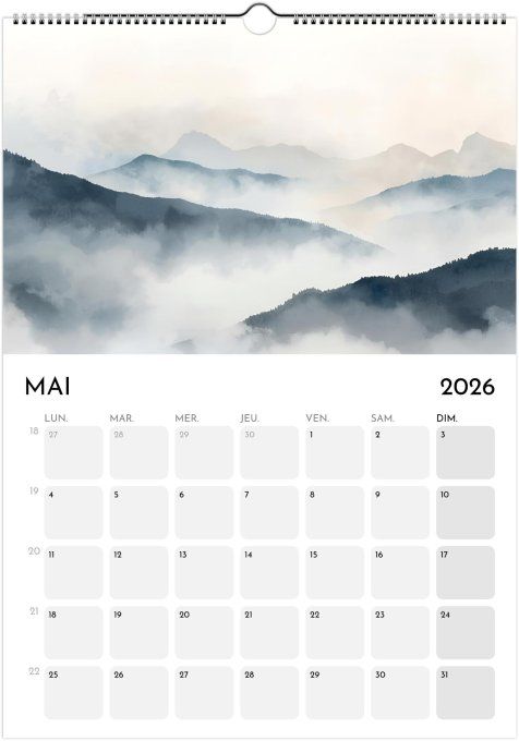 Calendrier 2026 - Évasion