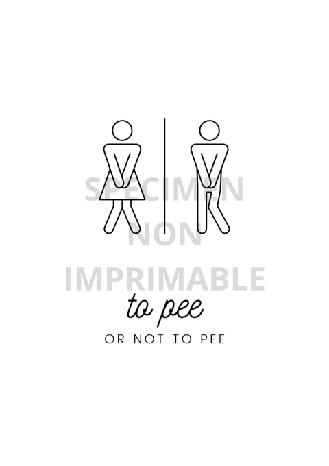 Affiche humour Toilettes - Poster à imprimer - To pee or not to pee